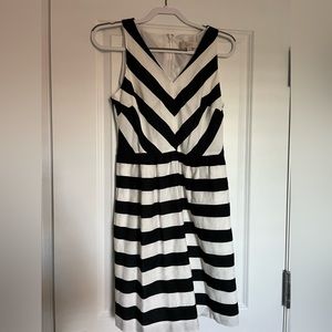 Black and white striped Loft dress